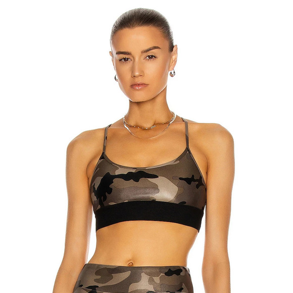 Koral Sweeper Sports Bra Camo Black Green Yoga Gym Activewear Fitness Medium - Picture 1 of 9